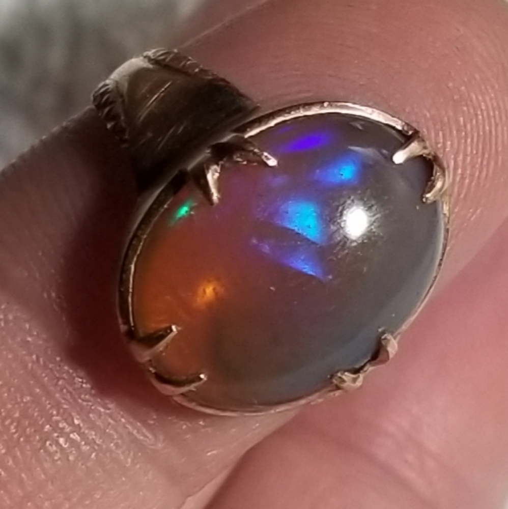 Amazing Natural Opal set in 14k Rose Gold